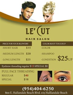 Le' Cut Hair Salon in Hallandale Beach